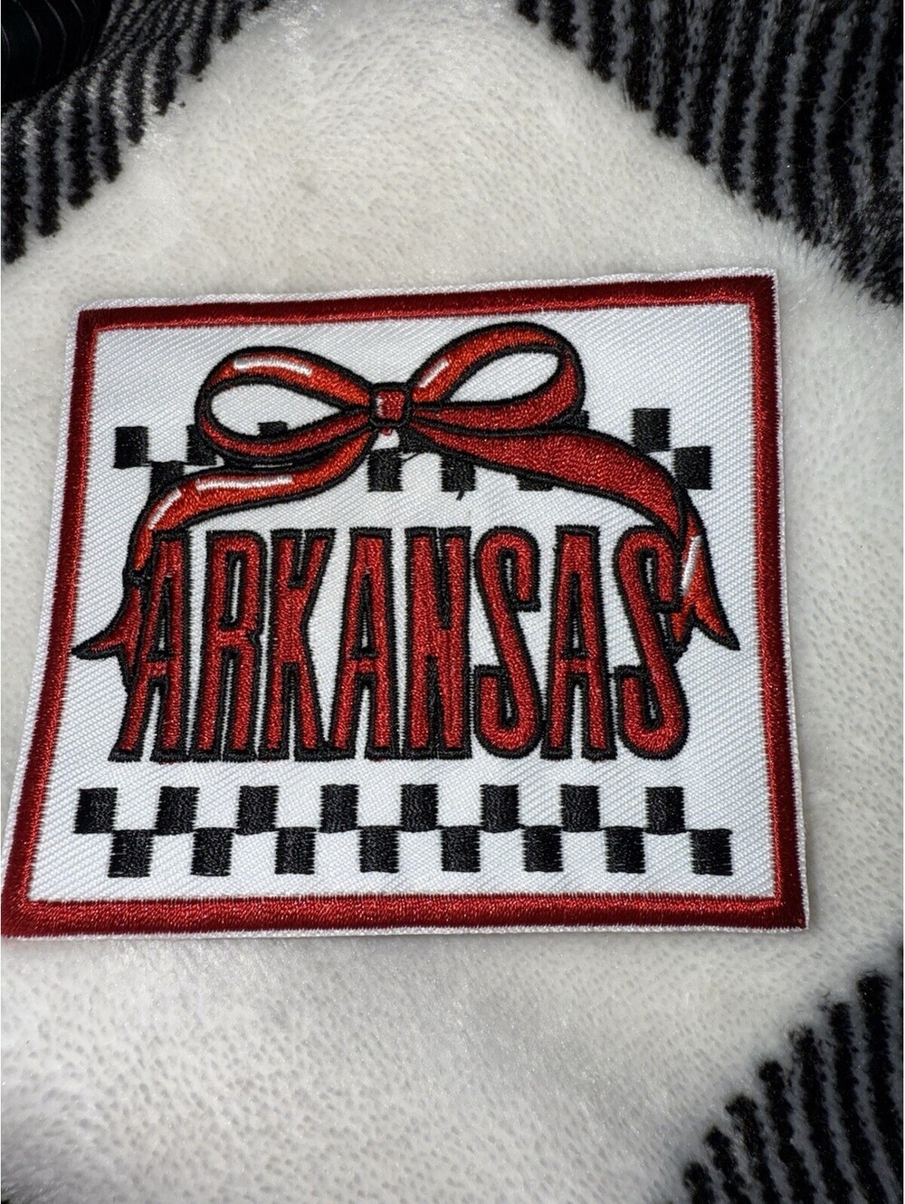 Arkansas Razorbacks Woo Pig Sooie SEC embroidered iron on patch 3” x 4”